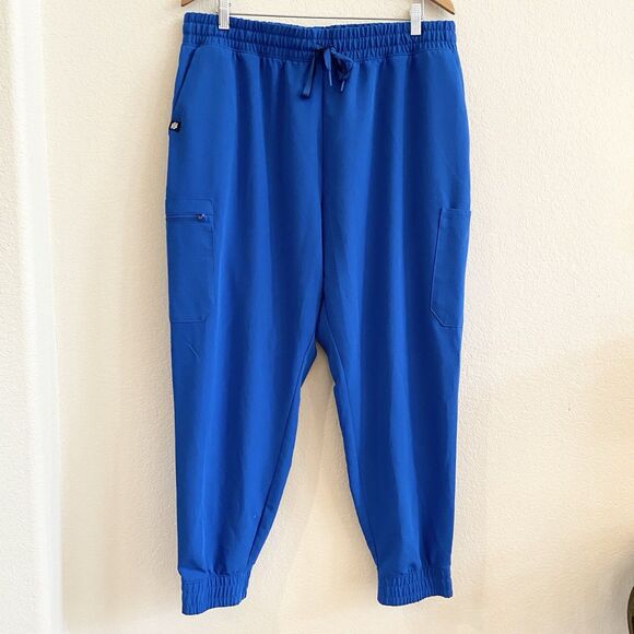 Jaanuu Jogger Scrub Pants Womens Size 1X Blue Adult Polyester Bottoms Pockets - Picture 6 of 11
